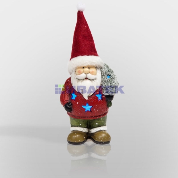 Керамическая фигурка "Дед Мороз с елкой" 9*6*14 см, 3 шт./упак