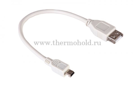 Изображение Кабель mini USB (male) штекер - USB-A (female) гнездо, длина 0,2 метра, белый (PE пакет) REXANT(упак 10 шт)  интернет магазин Иватек ivatec.ru