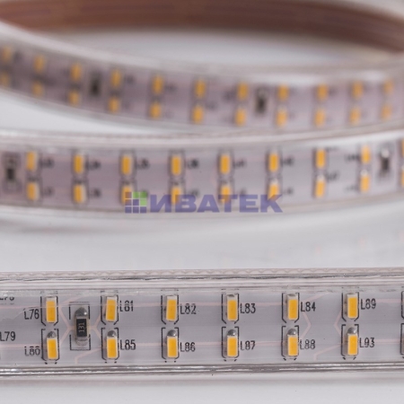 Изображение LED Лента 220В, 6.5x15мм, IP67, SMD 3014, 240 LED/м, Теплый белый, 100м(упак 100м)  интернет магазин Иватек ivatec.ru