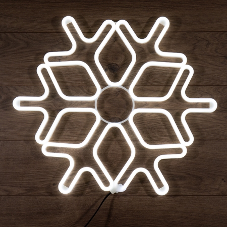 Изображение Фигура «Снежинка» из гибкого неона, 60х60 см, цвет свечения белый NEON-NIGHT  интернет магазин Иватек ivatec.ru
