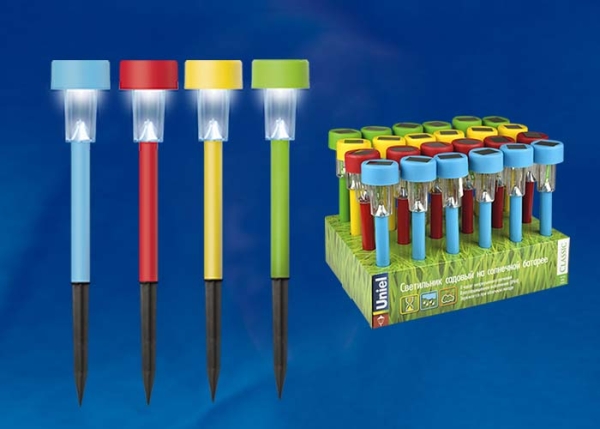 Набор SET 1 садовых светильников на солнечной батарее Sparkle. 4 цвета по 6 штук. Серия Classic. Упаковка-дисплей
