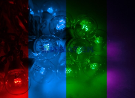 Изображение Гирлянда LED Galaxy Bulb String 10м, белый каучук, 30 ламп*6 LED мульти, влагостойкая IP54  интернет магазин Иватек ivatec.ru