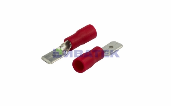 Клемма плоская изолированная штекер 4.8 мм 0.5-1.5 мм² (РПи-п 1.5-(4.8)/РПИп 1,25-5) красная REXANT  уп 100ш