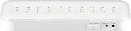 Изображение Аккумуляторный светильник, EL120 30LED  AC/DC (литий-ионная батарея), белый, с наклейкой "Выход", 200*60*20 мм  интернет магазин Иватек ivatec.ru