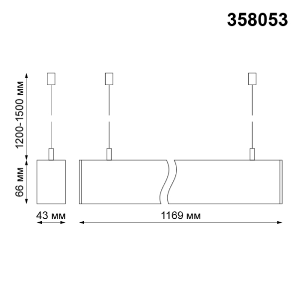 358053 NT19 053 белый Накладной/подвесной светильник IP20 LED 4000К 30W 220V ITER