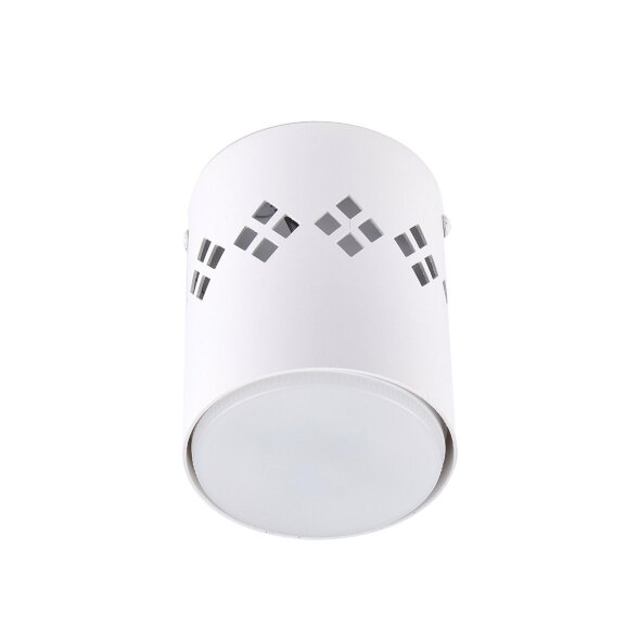 DLC-S616 GX53 WHITE Светильник декоративный накладной. серия Sotto. Без лампы. цоколь GX53. Доп. светодиодная подсветка 3Вт. Металл. Белый. TM Fametto