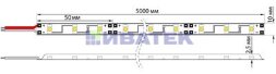 Лента светодиодная 12В, SMD2835, 4,8Вт/м, 60 LED/м, 3000К, 8мм, 5м, IP20 LAMPER