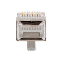 Разъем сетевой LAN на кабель, штекер 8Р8С (RJ-45), под обжим, в экране, 10шт. REXANT