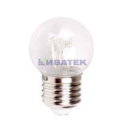 Ретро-лампа светодиодная, диаметр 45мм, E27, 6 LED, 2Вт, БЕЛЫЙ, прозрачная колба, 230В NEON-NIGHT
