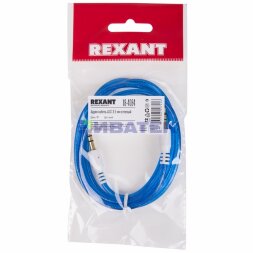 Аудиокабель AUX 3,5мм, 1м, синий, гелевый REXANT