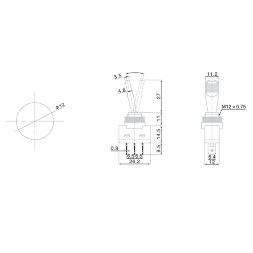 Тумблер 12V 20А (3c) ON-OFF однополюсный с синей подсветкой (ASW-13D) REXANT