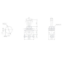 Тумблер 250V 10А (3c) ON-OFF-ON однополюсный Mini (ASW-23) REXANT