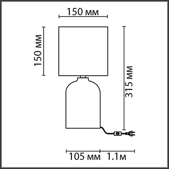 8220/1T MODERNI LN25 385 сиреневый, керамика/текстиль Настольная лампа Е27 1*60W 220V NIANA