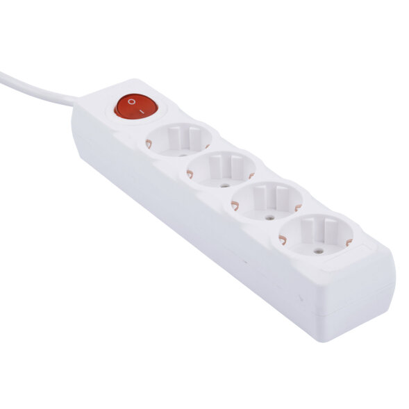S-GCU4-5B WHITE Удлинитель серии Ultra, шнур 5м., 4 гнезда, 16A, с/з. Белый. TM Uniel