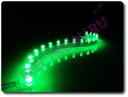 LED 18 12V 1.6W Гибкая линейка Flex (30*1 см), мощность 1,6W, зеленая