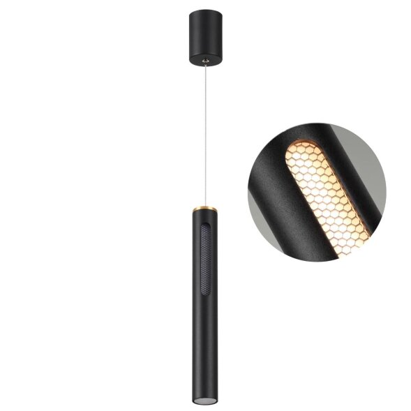 6643/7L HIGHTECH ODL24 301 черный/золото/металл/акрил Подвесной светильник IP20 LED 9W 3000K 220V MA