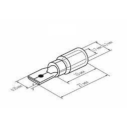 Клемма плоская изолированная термоусаживаемая РПи-п-т 1.5-(6.3)/РпИп-т 1,25-7-0,8 штекер 6.35 мм 0.5-1.5 мм2 красный REXANT