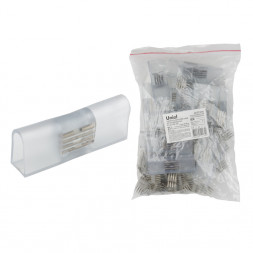 UTC-K-14-N22 CLEAR 025 POLYBAG Соединитель контактный прямой для светодиодных лент ULS-N22 RGB NEON 220В. 8x16мм. 4 контакта.Цвет прозрачный. 25 штук в пакете. TM Uniel