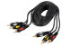 Шнур 3 RCA - 3 RCA, 1,5м, черный, Gold REXANT