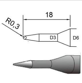 Сменное жало  для KS/KX GOOT R-6 SB (d=6мм)