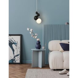6566/1A MODERNI LN25 118 черный/белый матовый/металл/стекло Подвес E27 1*40W 220V BLASEN
