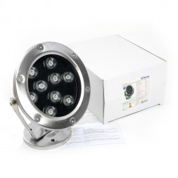 Светодиодный прожектор подводный Feron LL-824, 9W, AC/DC24V, низковольтный, 6400K, металлик, 143*75*