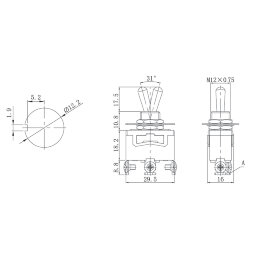 Тумблер 250V 15А (3c) ON-OFF-ON однополюсный (KN-103) REXANT