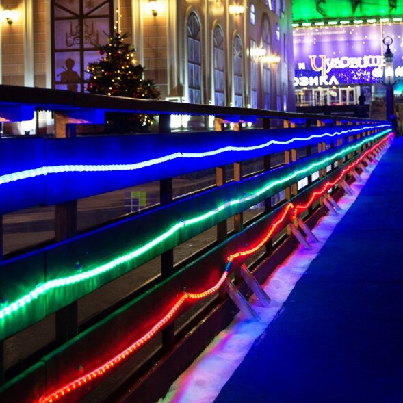 Дюралайт LED двухжильный 230В 13мм 36 LED/м ЗЕЛЕНЫЙ постоянное свечение модуль 1м бухта 100м NEON-NIGHT