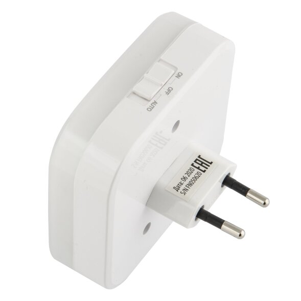 DTL-321 White/Sensor/2USB Светильник ночник с фотосенсором (день-ночь). 2USB. Белый. ТМ Uniel