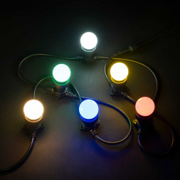 21-008 Гирлянда Belt-Light с шагом 40см патроны Е27 влагостойкий IP54, черный провод, 20м