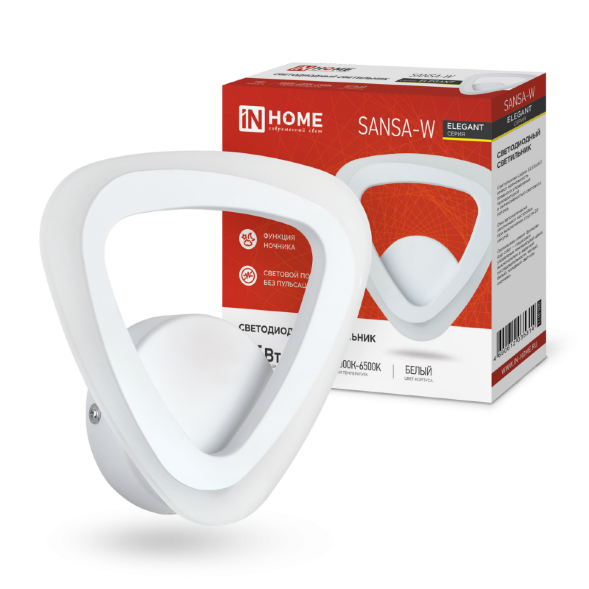 Светильник светодиодный ELEGANT SANSA-W 15Вт 230В 3000-6500K 1200Лм STEP COLOR белый IN HOME