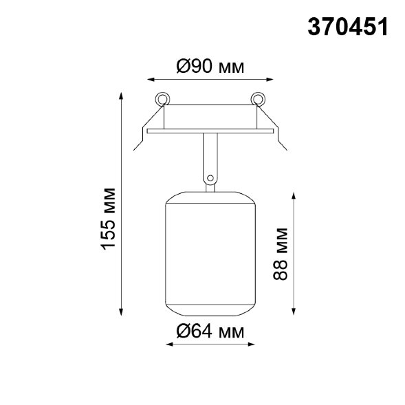 370451 NT19 102 черный Встраиваемый светильник IP20 GU10 50W 220V PIPE