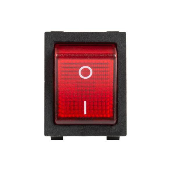 Выключатель клавишный 250V 30А (4с) ON-OFF красный с подсветкой (RWB-502)  REXANT
