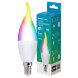 LED-CW37-5W-RGBW-E14-230V-WF-FR PLS80WH Умная лампа светодиодная Wi-Fi+Bluetooth. диммируемая. Форма свеча на ветру. матовая. 2700-6500K+RGB. Голосовое управление+приложение UnielSmart. TM Uniel