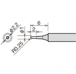 Сменное жало-нагреватель (картридж) d2.9х25мм GOOT RX-81HRT-B 24V