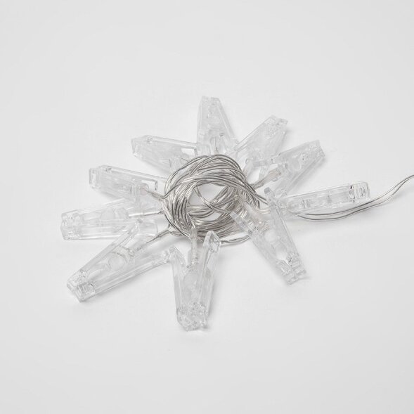 ULD-S0200-010/STB/2AA WARM WHITE IP20 CLIPS  Гирлянда светодиодная на батарейках 2AA (не в/к), «Прищепки», 2м. 10 светодиодов. Теплый белый свет. Провод прозрачный. TM Uniel.