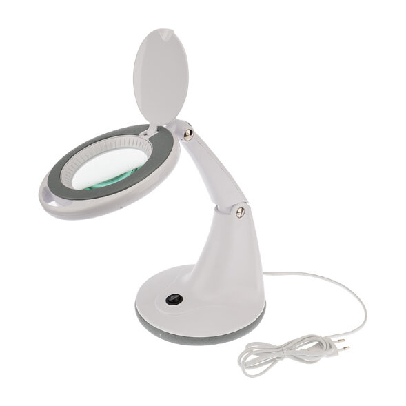 Лупа настольная 3D с подсветкой 30 SMD LED, o100мм, белая REXANT