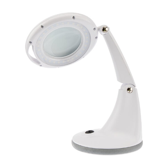 Лупа настольная 3D с подсветкой 30 SMD LED, o100мм, белая REXANT