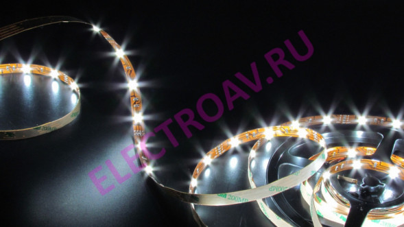 FLEX-SS5150A-W Гибкая LED , цвет белый, 30 светодиодов 50*50, 5 м., 12V, 7,2W/М, IP20