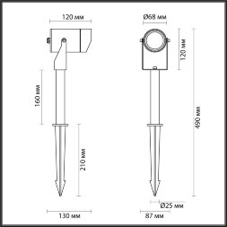 6647/10GL3 NATURE ODL24 725 черный/металл Уличный светильник IP67 LED 10W 3000K AC85-265V STIMA