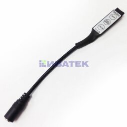 LED мини контроллер с разъемом 5,5х2,1 мм 72/144 W, 3 кнопки, 12 V/24 V