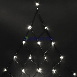 Гирлянда светодиодная Сеть треугольная 1,5х2х2м 136 LED ТЕПЛЫЙ БЕЛЫЙ черный ПВХ IP65 свечение с динамикой 230В контроллер в комплекте NEON-NIGHT