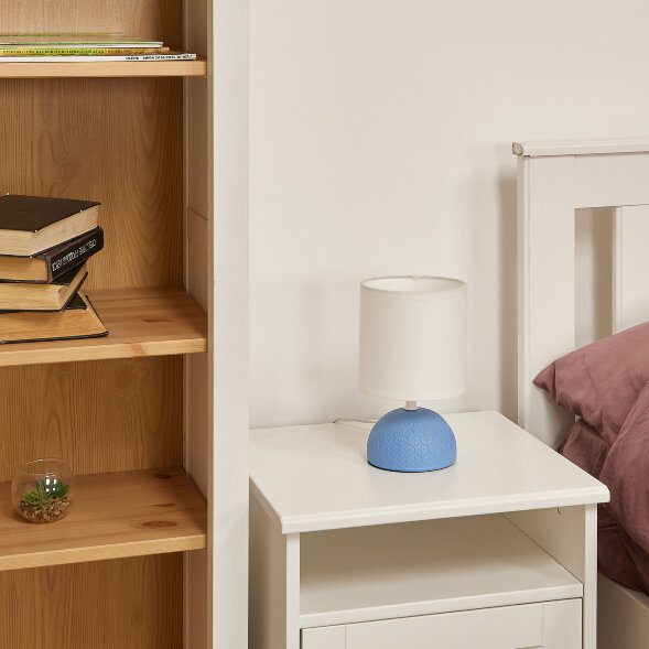UML-B302 E14 BLUE Светильник настольный декоративный под лампу Е14. 40W. Механический выключатель. Синий. ТМ Uniel
