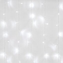 ULD-C1515-100/DTA WHITE IP20 Занавес светодиодный, 1,5х1,5м. 100 светодиодов. Белый свет. Провод прозрачный. TM Uniel