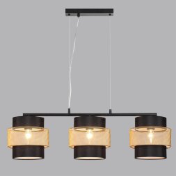 8003/3A MODERNI LN25 161 черный/черный, золотой металл/металл, текстиль Подвес Е27 3*60W 220V ANIMAI