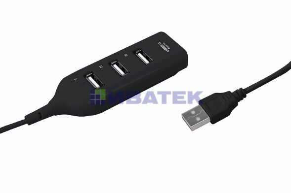 Разветвитель USB на 4 порта черный REXANT