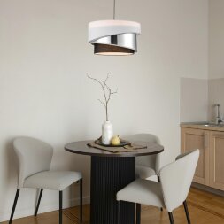 8040/3 MODERNI LN25 136 никель/белый/серебро/черный, металл/текстиль Подвесной светильник Е27 3*60W