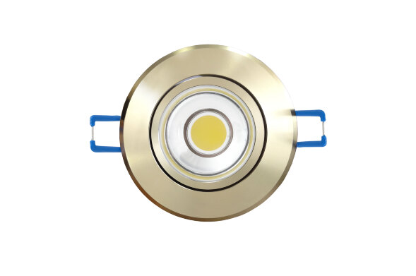 ULM-R31-3W-WW IP20 GOLD картон Светильник светодиодный встраиваемый поворотный. 110-240В. Материал корпуса алюминий. цвет золотой. Теплый белый свет.