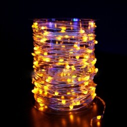 08-002, Светодиодная нить "Роса", 10м., 12V, прозр. пр., желтый