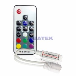 LED мини контроллер радио (RF) 72 W/144 W, 17 кнопок, 12 V/24 V